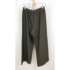 AMY RIGG Size M Wide Leg Pants High Rise Elastic Waist Wool Cotton Viscose Green